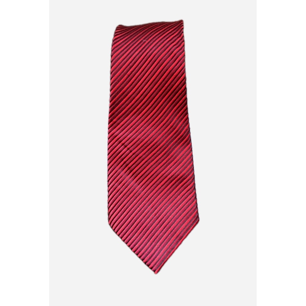 DONALD J. TRUMP Signature Collection Men's 100% Silk Tie ~‎ Red ~ Striped